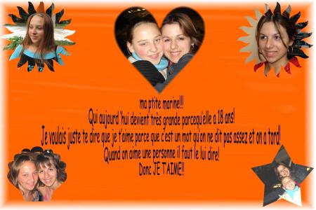 le montage cadeau pour l'anniv' &agrave; Marine